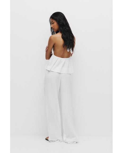 Pull&Bear White Rustikale Joggerhose Mit Textur