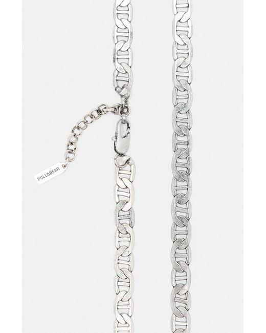 Pull&Bear White 2-Pack Of Chain Necklaces for men
