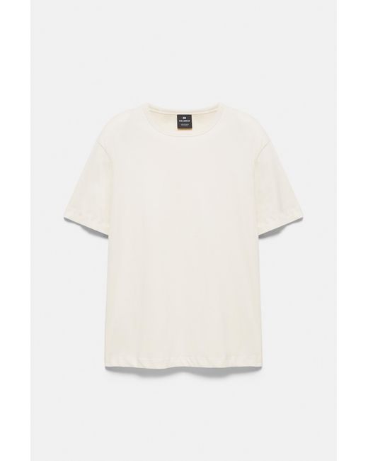 Pull&Bear Basic Slim Fit T-Shirt in het White voor heren