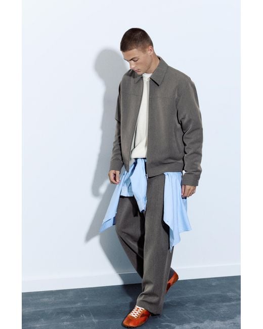 Pull&Bear Basic Jas Met Rits in het Gray voor heren