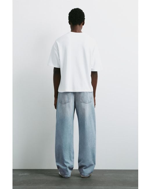 Pull&Bear Blue Baggy Jeans for men