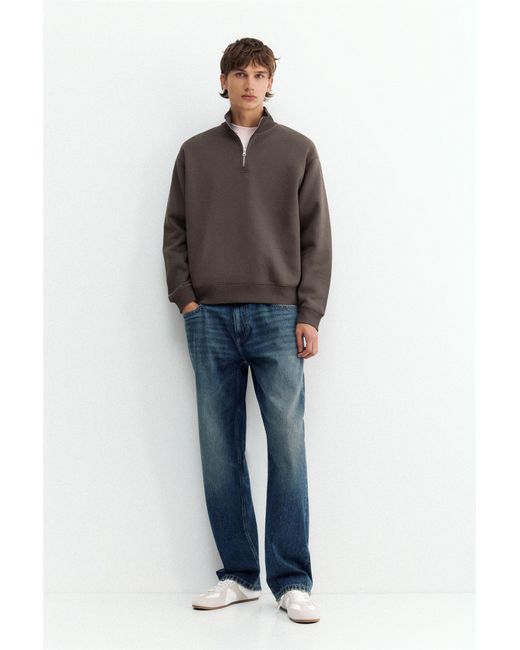 Sweat Col Zippé Pull&Bear pour homme en coloris Gray