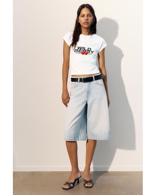 Pull&Bear White Fruit Graphic T-Shirt