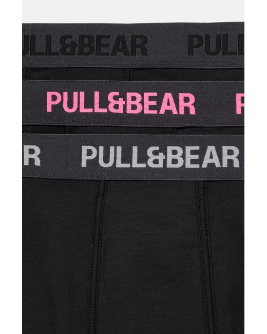 Pack 3 Boxer di Pull&Bear in Black da Uomo