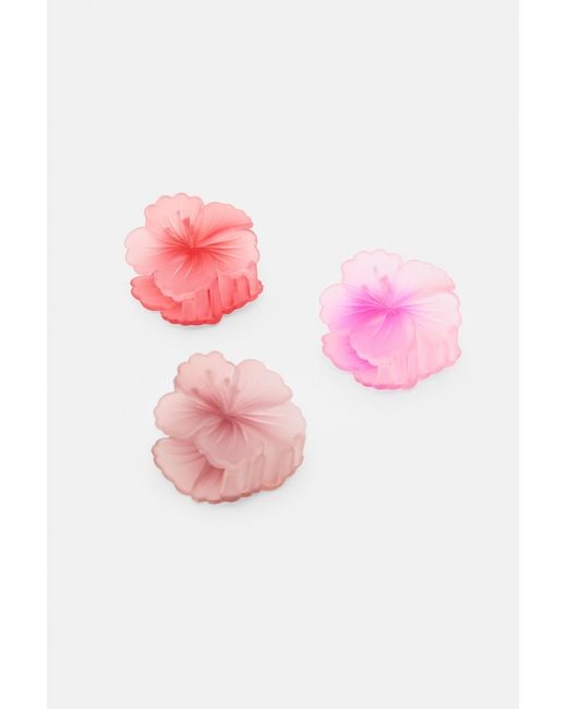 Pull&Bear Pack Van 6 Hibiscus Haarclips in het Multicolor