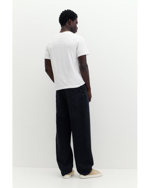 Pull&Bear White Basic Slim Fit T-Shirt for men