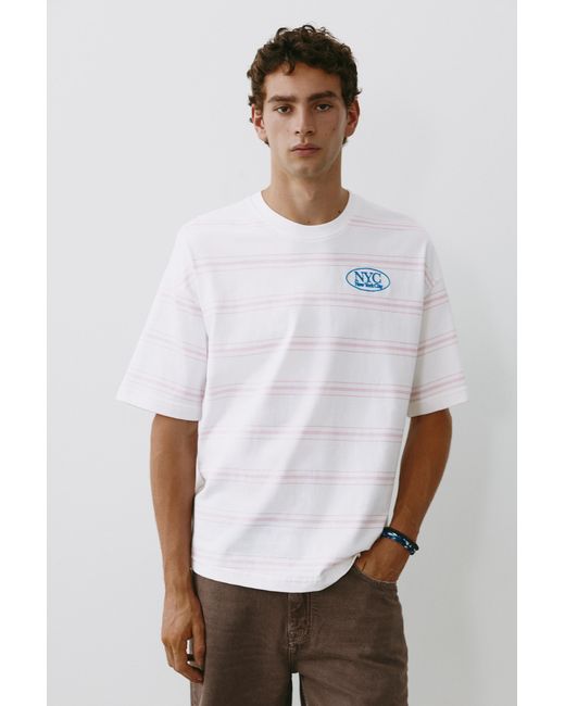 Pull&Bear Multicolor Nyc Graphic T-Shirt for men