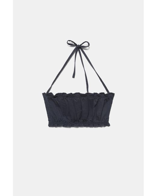 Pull&Bear Blue Gathered Strappy Top