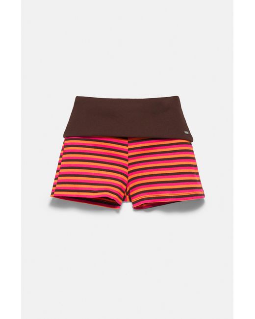 Short À Rayures En Maille Pull&Bear en coloris Red