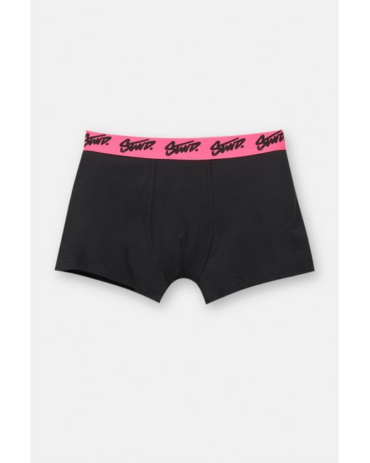 Pull&Bear Black Pack Of 3 Boxers With Stwd Logo for men