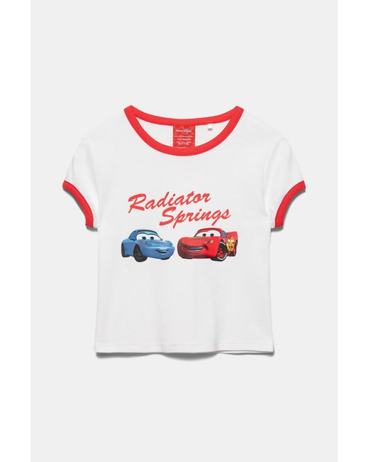 Pull&Bear Gray Cars Ribbed T-Shirt