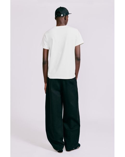 Pull&Bear White Muscle Fit Slogan T-Shirt for men