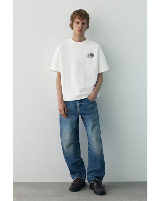 Pull&Bear Gray Short Sleeve Sweatshirt With Graphic for men