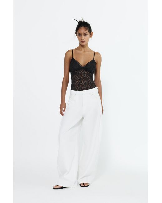 Pull&Bear Black Lace Strappy Bodysuit