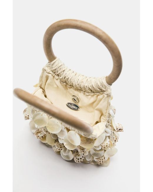 Borsa A Mano Con Perline di Pull&Bear in Natural