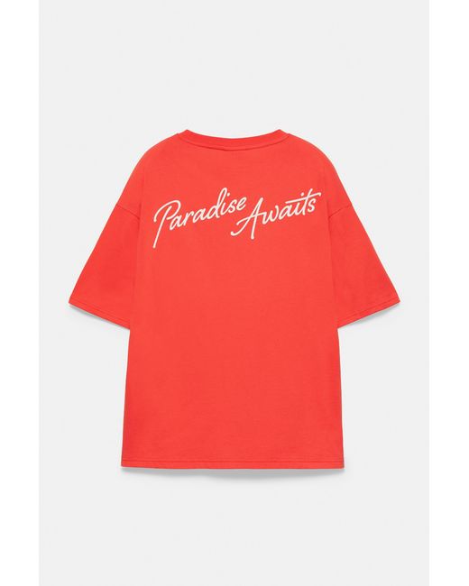 Pull&Bear One Piece T-Shirt in het Red voor heren