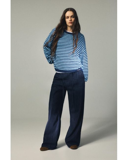 Pull&Bear Blue Striped Sweater