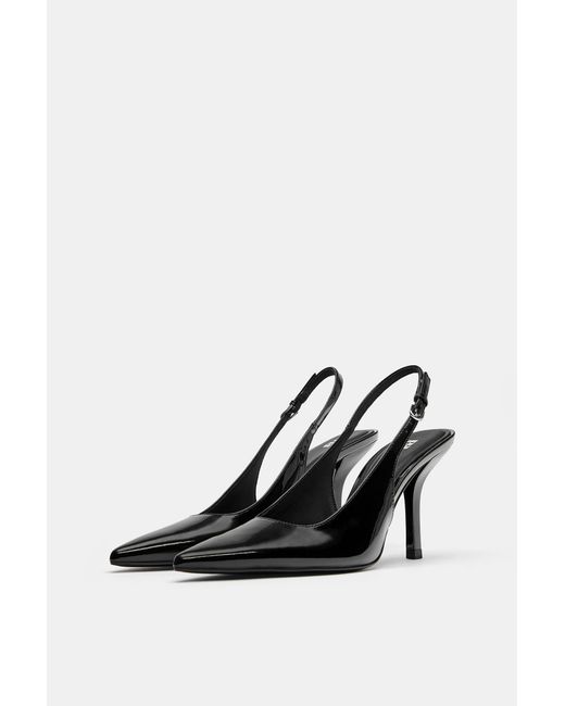 Pull&Bear Black Patent High-Heel Shoes