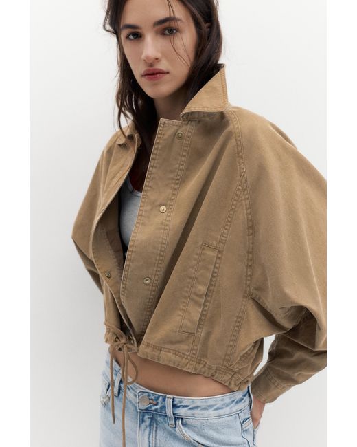 Veste Courte En Coton Pull&Bear en coloris Blue