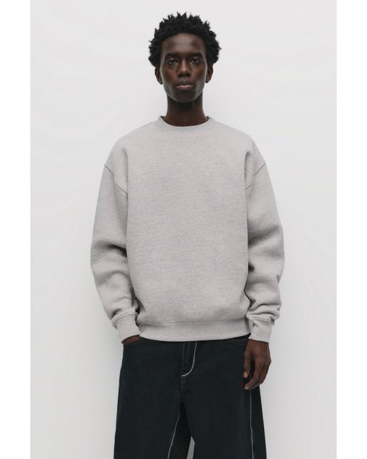 Pull&Bear Gray Basic Round Neck Sweatshirt for men