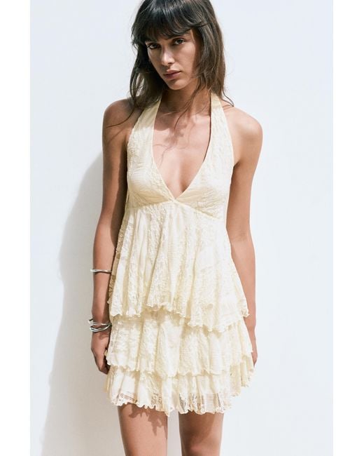 Pull&Bear White Lace Halter Top