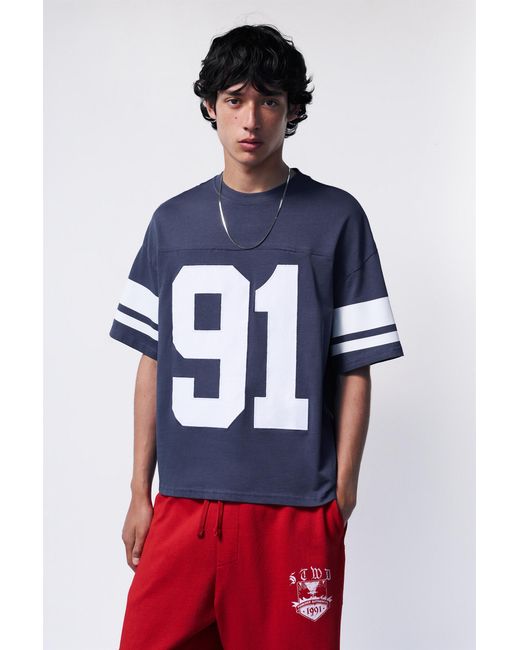 Pull&Bear Red Stwd Number T-Shirt for men