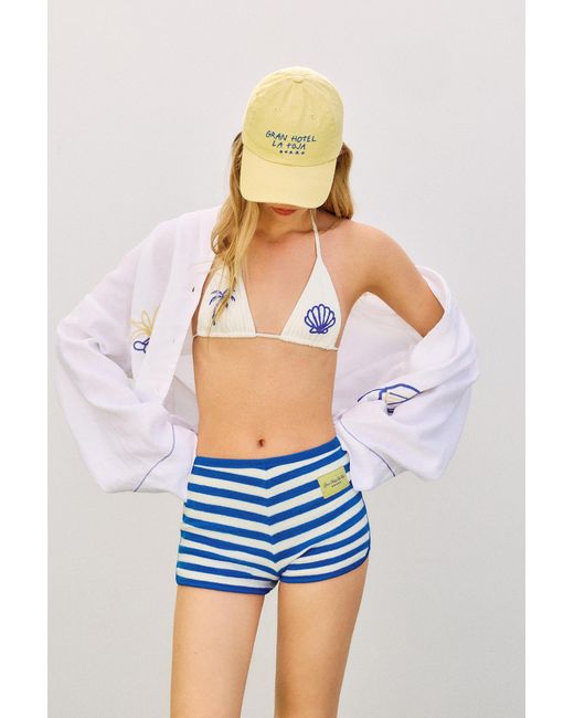 Pull&Bear Gestreepte Short La Toja in het White