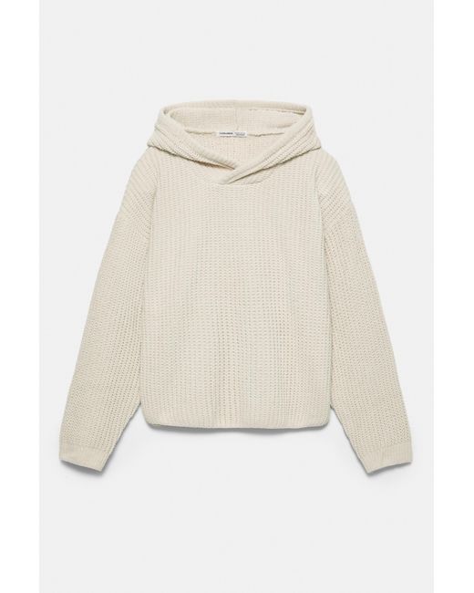 Pull&Bear Natural Chenille Hooded Sweater