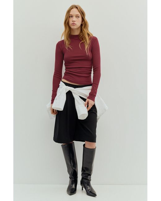 Pull&Bear Red High Neck Top