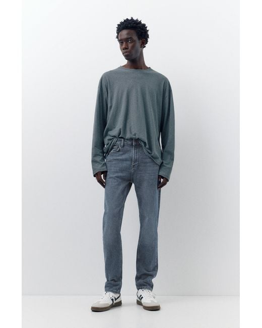 Pull&Bear Black Slim Fit Jeans for men