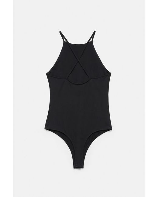 Pull&Bear Blue Halterneck Strappy Bodysuit