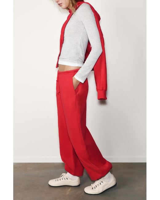 Pull&Bear Red Joggers With Elastic Hem