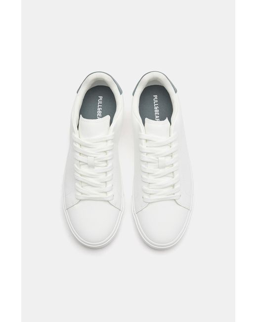 Pull&Bear White Casual Trainers With Detail for men