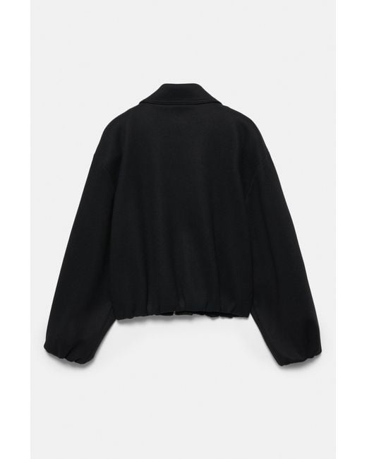 Pull&Bear Zacht Ballonjack Van Vilt in het Black