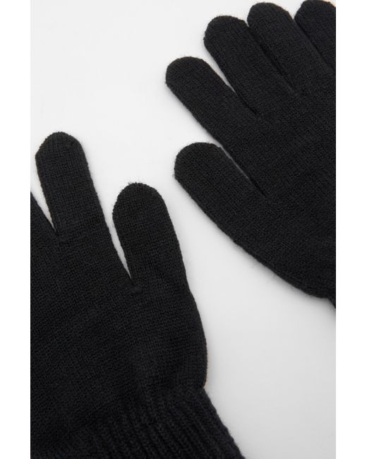 Pull&Bear Black Knit Gloves for men