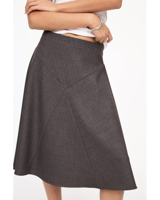 Pull&Bear Black Midirock Mit Nadelstreifen