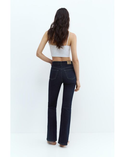 Pull&Bear Blue High-Waist Flared Jeans