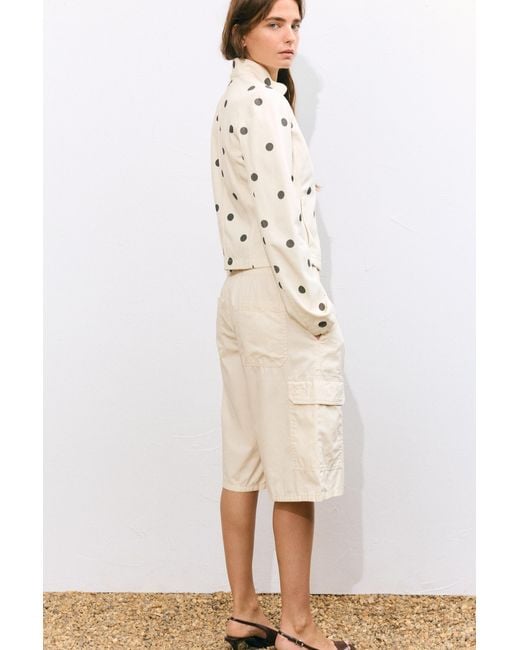 Pull&Bear Green Fitted Polka Dot Jacket