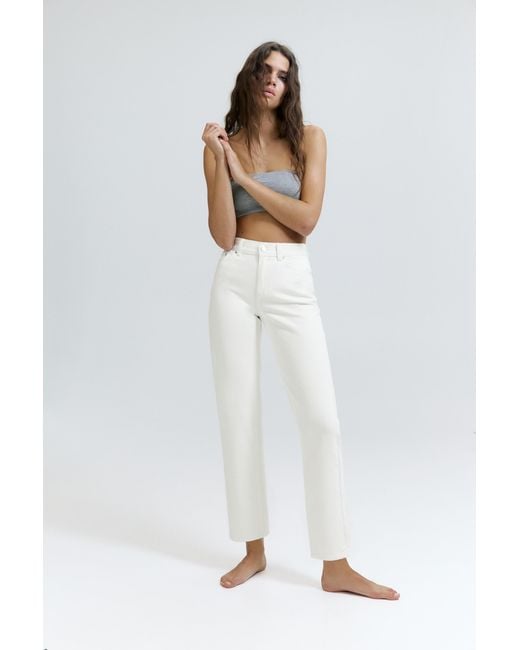 Pull&Bear White High-Waist Mom Jeans