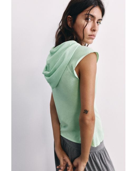 T-Shirt En Maille Fine À Capuche Pull&Bear en coloris Multicolor