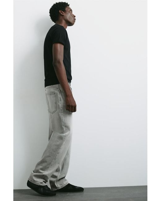 Pull&Bear Gray Baggy Jeans for men