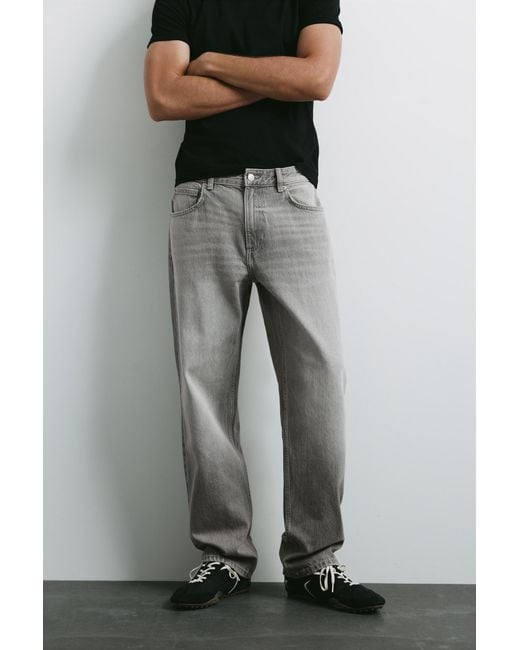 Pull&Bear Straight Fit Jeans in het Gray voor heren