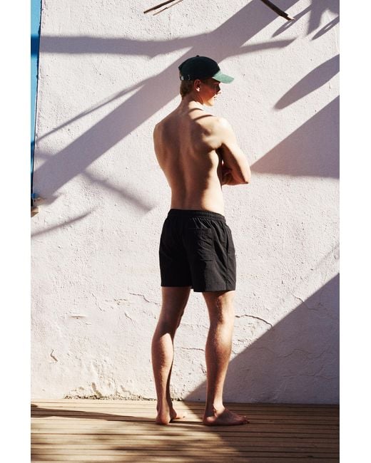 Pull&Bear Green Regular Fit Swim Shorts for men