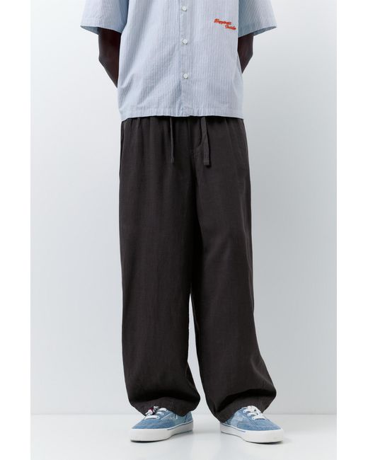 Pull&Bear Blue Linen Blend Jogger Trousers for men
