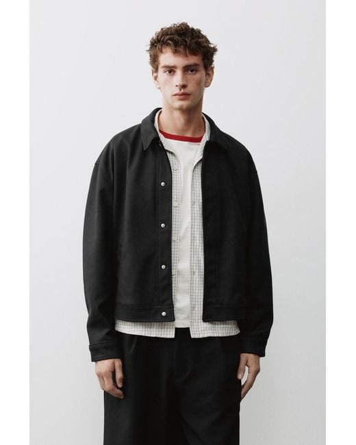 Pull&Bear Black Trucker Jacket for men