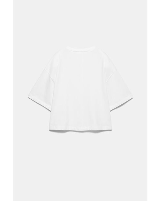 Pull&Bear White Boxy Fit Short Sleeve T-Shirt