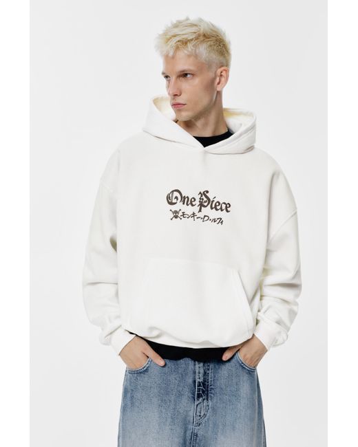 Pull&Bear White One Piece Hoodie for men