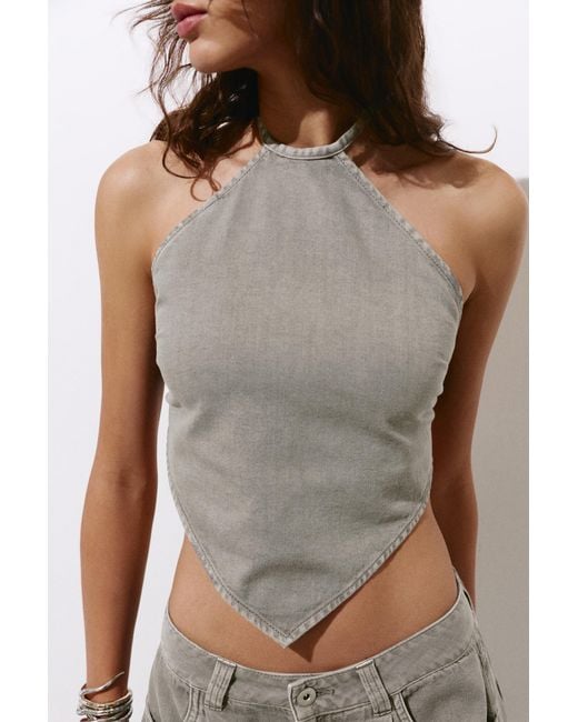 Pull&Bear Brown Open-Back Triangular Top