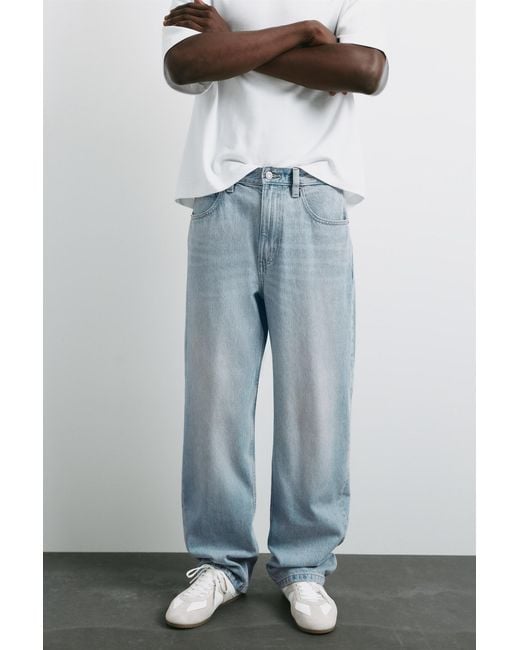 Pull&Bear Blue Baggy Jeans for men