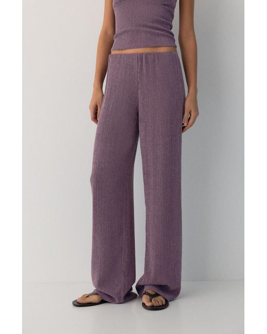 Pull&Bear Rechte Bambula Broek in het Purple